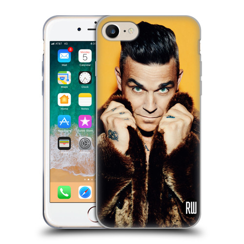 Robbie Williams Calendar Fur Coat Soft Gel Case for Apple iPhone 7 / 8 / SE 2020 & 2022
