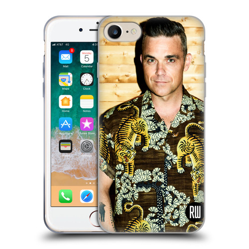 Robbie Williams Calendar Tiger Print Shirt Soft Gel Case for Apple iPhone 7 / 8 / SE 2020 & 2022