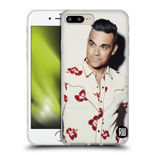 Robbie Williams Calendar Floral Shirt Soft Gel Case for Apple iPhone 7 Plus / iPhone 8 Plus