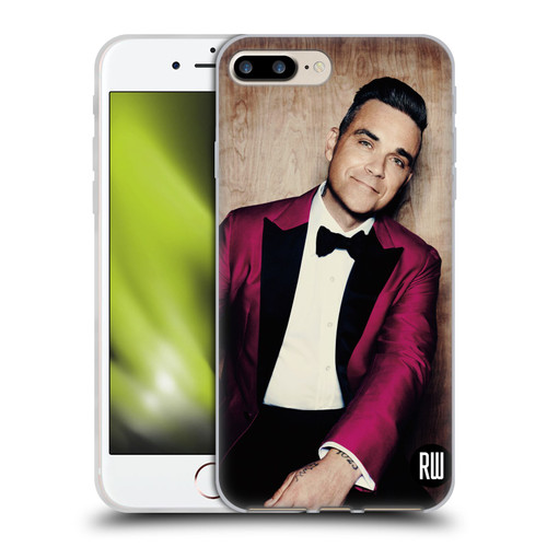 Robbie Williams Calendar Magenta Tux Soft Gel Case for Apple iPhone 7 Plus / iPhone 8 Plus