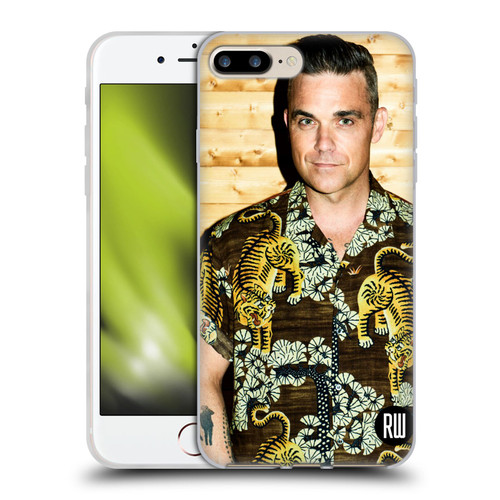 Robbie Williams Calendar Tiger Print Shirt Soft Gel Case for Apple iPhone 7 Plus / iPhone 8 Plus