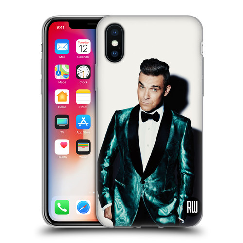 Robbie Williams Calendar White Background Soft Gel Case for Apple iPhone X / iPhone XS