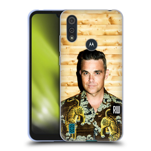 Robbie Williams Calendar Tiger Print Shirt Soft Gel Case for Motorola Moto E6s (2020)