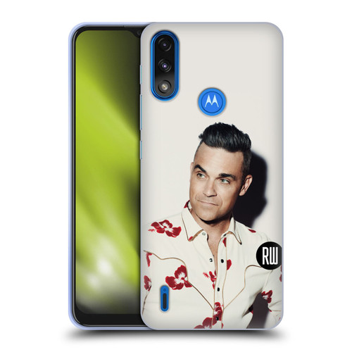 Robbie Williams Calendar Floral Shirt Soft Gel Case for Motorola Moto E7 Power / Moto E7i Power