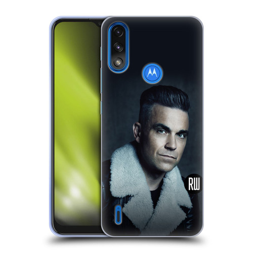 Robbie Williams Calendar Leather Jacket Soft Gel Case for Motorola Moto E7 Power / Moto E7i Power