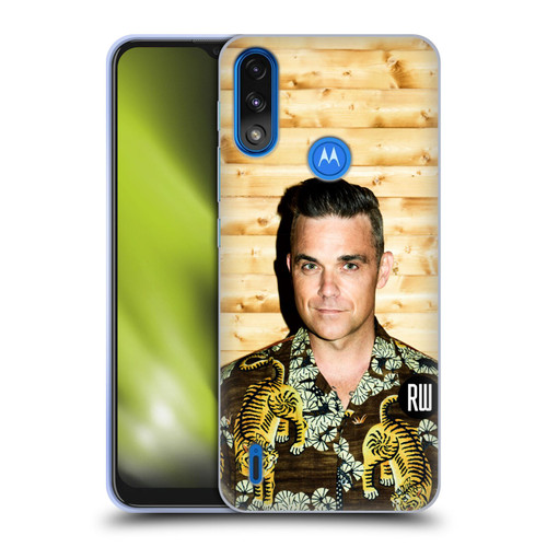 Robbie Williams Calendar Tiger Print Shirt Soft Gel Case for Motorola Moto E7 Power / Moto E7i Power