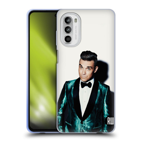 Robbie Williams Calendar White Background Soft Gel Case for Motorola Moto G52