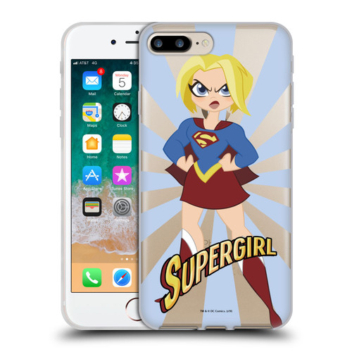 DC Super Hero Girls Characters Supergirl Soft Gel Case for Apple iPhone 7 Plus / iPhone 8 Plus