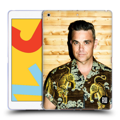 Robbie Williams Calendar Tiger Print Shirt Soft Gel Case for Apple iPad 10.2 2019/2020/2021