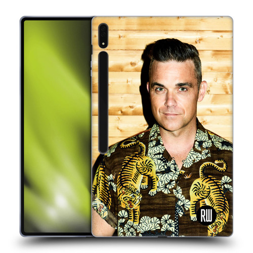 Robbie Williams Calendar Tiger Print Shirt Soft Gel Case for Samsung Galaxy Tab S8 Ultra