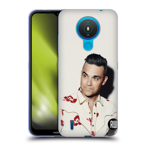 Robbie Williams Calendar Floral Shirt Soft Gel Case for Nokia 1.4