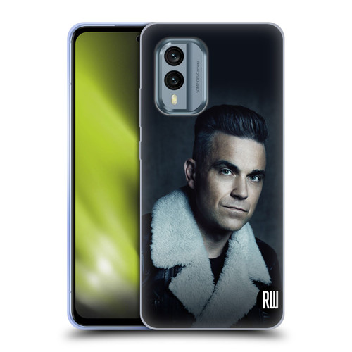 Robbie Williams Calendar Leather Jacket Soft Gel Case for Nokia X30