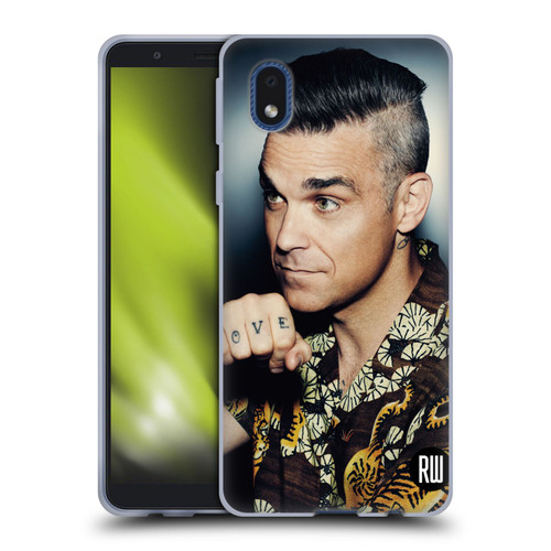 Robbie Williams Calendar Love Tattoo Soft Gel Case for Samsung Galaxy A01 Core (2020)