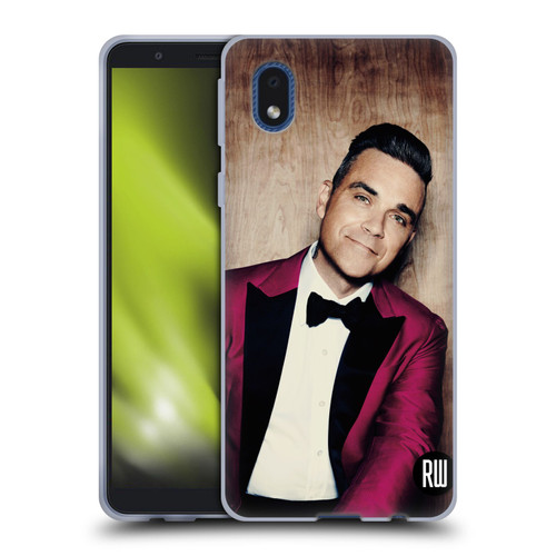 Robbie Williams Calendar Magenta Tux Soft Gel Case for Samsung Galaxy A01 Core (2020)