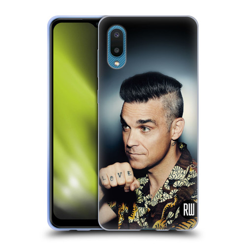 Robbie Williams Calendar Love Tattoo Soft Gel Case for Samsung Galaxy A02/M02 (2021)