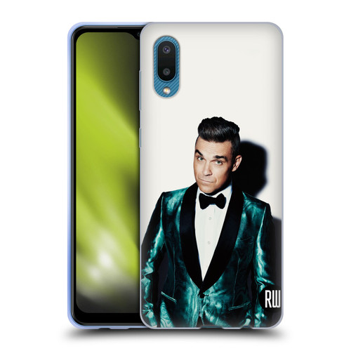 Robbie Williams Calendar White Background Soft Gel Case for Samsung Galaxy A02/M02 (2021)