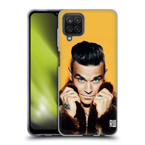 Robbie Williams Calendar Fur Coat Soft Gel Case for Samsung Galaxy A12 (2020)