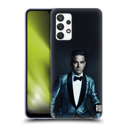 Robbie Williams Calendar Dark Background Soft Gel Case for Samsung Galaxy A32 (2021)