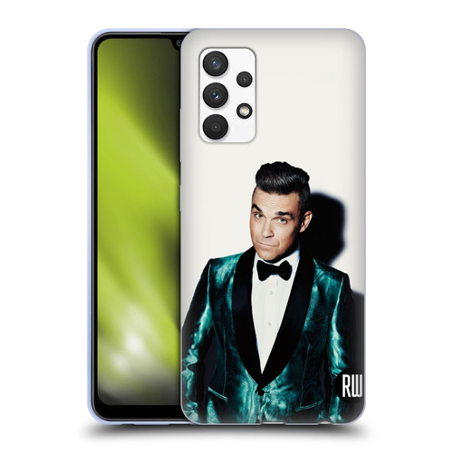 Robbie Williams Calendar White Background Soft Gel Case for Samsung Galaxy A32 (2021)
