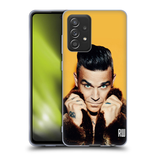 Robbie Williams Calendar Fur Coat Soft Gel Case for Samsung Galaxy A52 / A52s / 5G (2021)