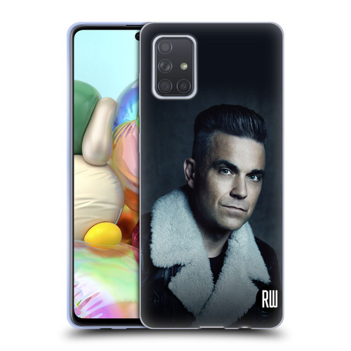 Robbie Williams Calendar Leather Jacket Soft Gel Case for Samsung Galaxy A71 (2019)