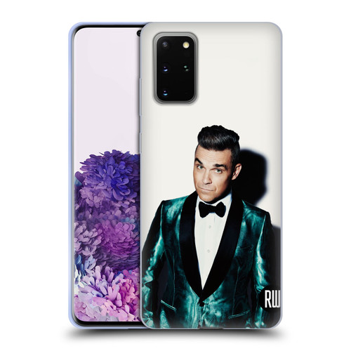 Robbie Williams Calendar White Background Soft Gel Case for Samsung Galaxy S20+ / S20+ 5G