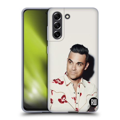 Robbie Williams Calendar Floral Shirt Soft Gel Case for Samsung Galaxy S21 FE 5G