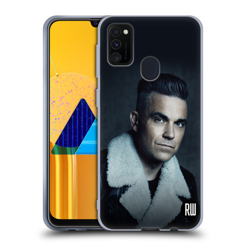 Robbie Williams Calendar Leather Jacket Soft Gel Case for Samsung Galaxy M30s (2019)/M21 (2020)