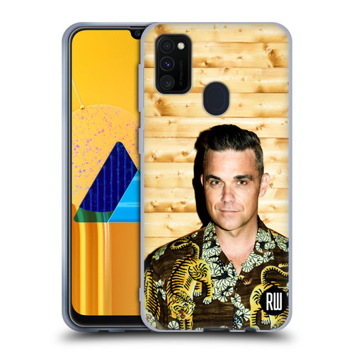 Robbie Williams Calendar Tiger Print Shirt Soft Gel Case for Samsung Galaxy M30s (2019)/M21 (2020)