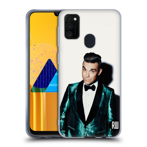 Robbie Williams Calendar White Background Soft Gel Case for Samsung Galaxy M30s (2019)/M21 (2020)