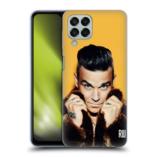 Robbie Williams Calendar Fur Coat Soft Gel Case for Samsung Galaxy M33 (2022)
