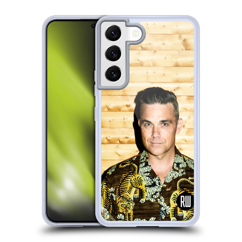 Robbie Williams Calendar Tiger Print Shirt Soft Gel Case for Samsung Galaxy S22 5G