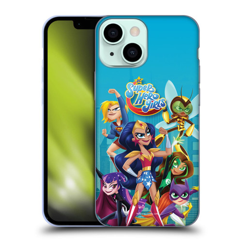DC Super Hero Girls Rendered Characters Group Soft Gel Case for Apple iPhone 13 Mini