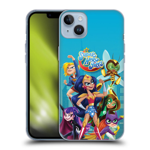 DC Super Hero Girls Rendered Characters Group Soft Gel Case for Apple iPhone 14 Plus