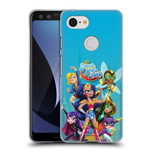 DC Super Hero Girls Rendered Characters Group Soft Gel Case for Google Pixel 3