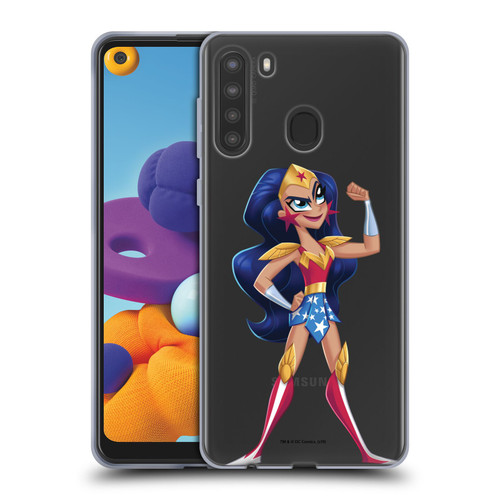 DC Super Hero Girls Rendered Characters Wonder Woman Soft Gel Case for Samsung Galaxy A21 (2020)