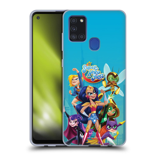 DC Super Hero Girls Rendered Characters Group Soft Gel Case for Samsung Galaxy A21s (2020)