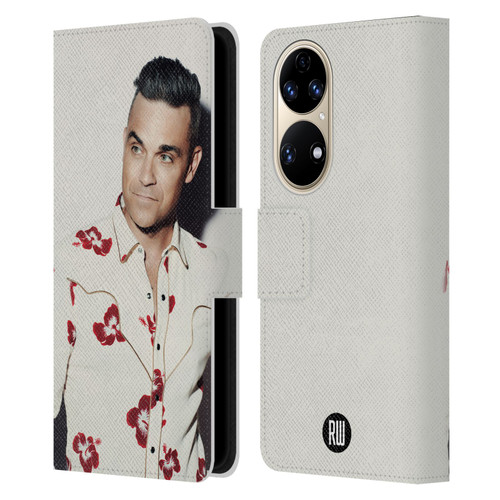 Robbie Williams Calendar Floral Shirt Leather Book Wallet Case Cover For Huawei P50