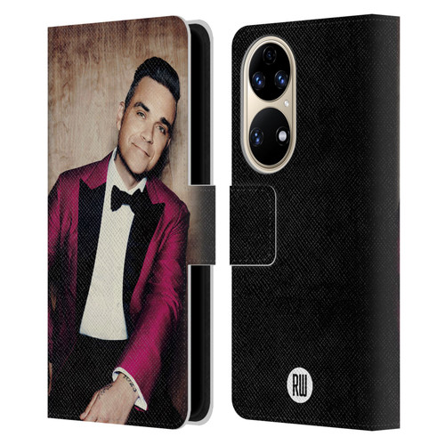 Robbie Williams Calendar Magenta Tux Leather Book Wallet Case Cover For Huawei P50