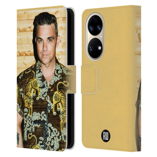 Robbie Williams Calendar Tiger Print Shirt Leather Book Wallet Case Cover For Huawei P50