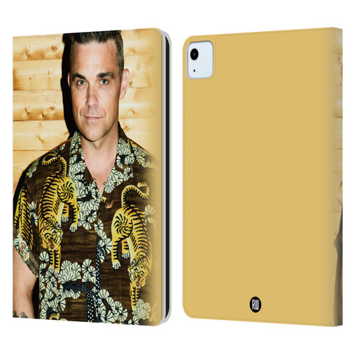 Robbie Williams Calendar Tiger Print Shirt Leather Book Wallet Case Cover For Apple iPad Air 2020 / 2022