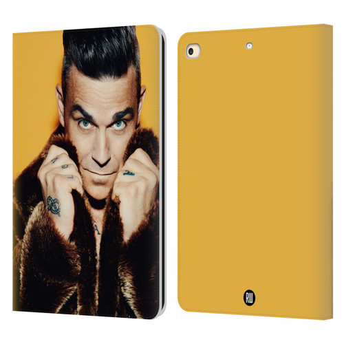 Robbie Williams Calendar Fur Coat Leather Book Wallet Case Cover For Apple iPad 9.7 2017 / iPad 9.7 2018