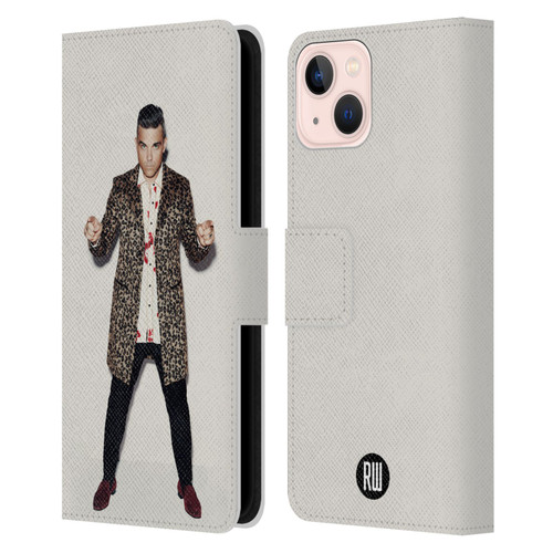 Robbie Williams Calendar Animal Print Coat Leather Book Wallet Case Cover For Apple iPhone 13