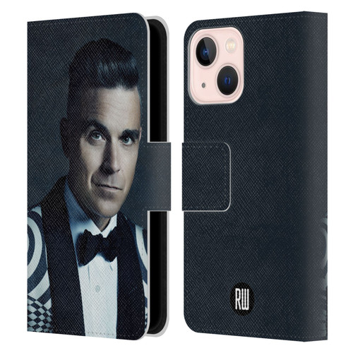 Robbie Williams Calendar Printed Tux Leather Book Wallet Case Cover For Apple iPhone 13 Mini