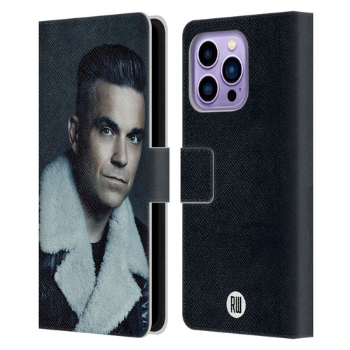 Robbie Williams Calendar Leather Jacket Leather Book Wallet Case Cover For Apple iPhone 14 Pro Max