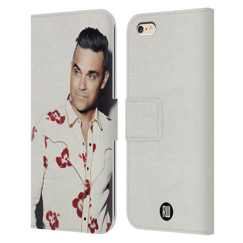 Robbie Williams Calendar Floral Shirt Leather Book Wallet Case Cover For Apple iPhone 6 Plus / iPhone 6s Plus