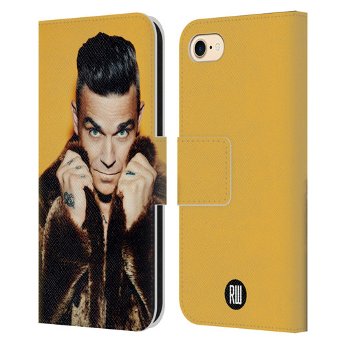Robbie Williams Calendar Fur Coat Leather Book Wallet Case Cover For Apple iPhone 7 / 8 / SE 2020 & 2022
