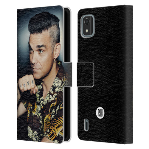 Robbie Williams Calendar Love Tattoo Leather Book Wallet Case Cover For Nokia C2 2nd Edition