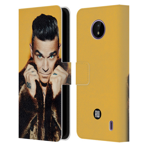 Robbie Williams Calendar Fur Coat Leather Book Wallet Case Cover For Nokia C10 / C20