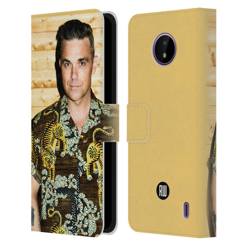 Robbie Williams Calendar Tiger Print Shirt Leather Book Wallet Case Cover For Nokia C10 / C20
